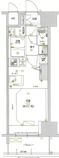 MELDIA CREST TAPP NAMBA-WESTの間取り