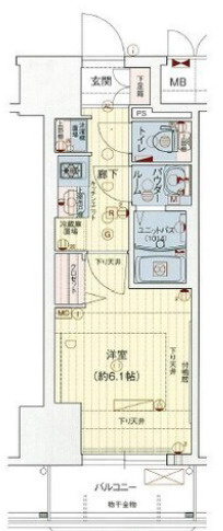 プレサンス難波クチュールの間取り