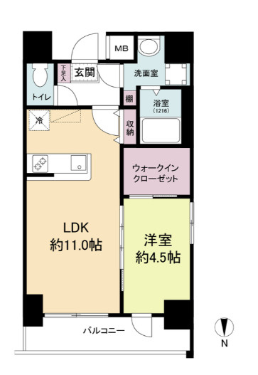 エス・キュート南森町の間取り
