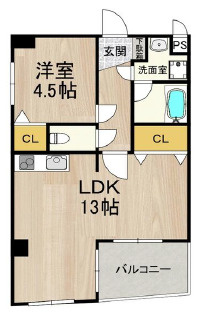 フェルザ今宮戎(旧:Krehl難波南)の間取り