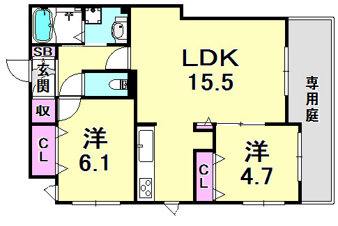 サグレス甲子園口の間取り