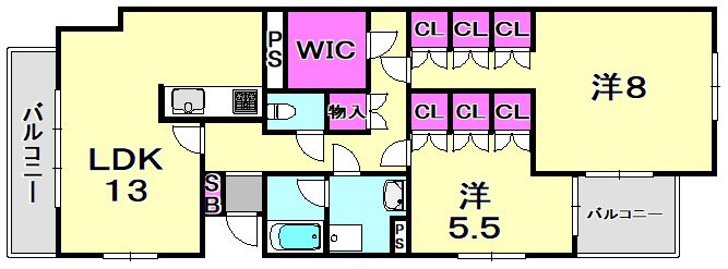 御影大蔵マンションの間取り