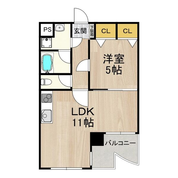 フェルザ今宮戎(旧:Krehl難波南)の間取り