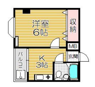 尼崎市南武庫之荘２丁目のアパートの間取り