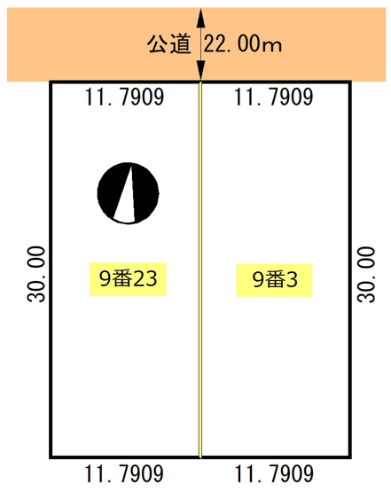 【土地図】 | 大楽毛1丁目9-3.23売地
