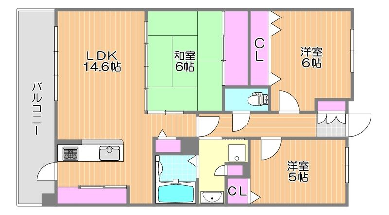 サーパスシティ西古松公園弐番館の間取り