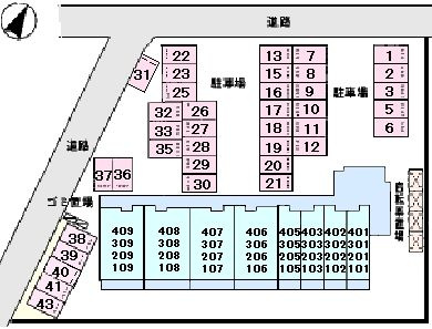 グランデ金谷の駐車場