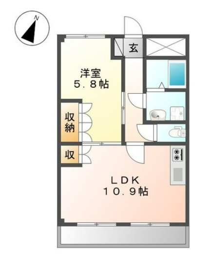 稲城市矢野口の賃貸マンションの間取り