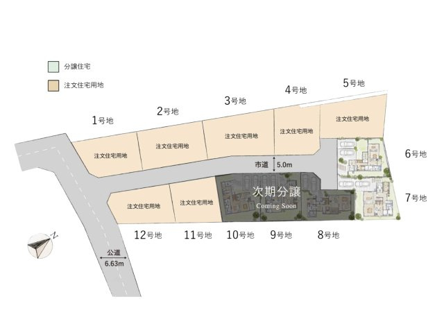 福岡市南区老司3丁目第1-12棟（6号棟）の区画図|配置図（6号棟）