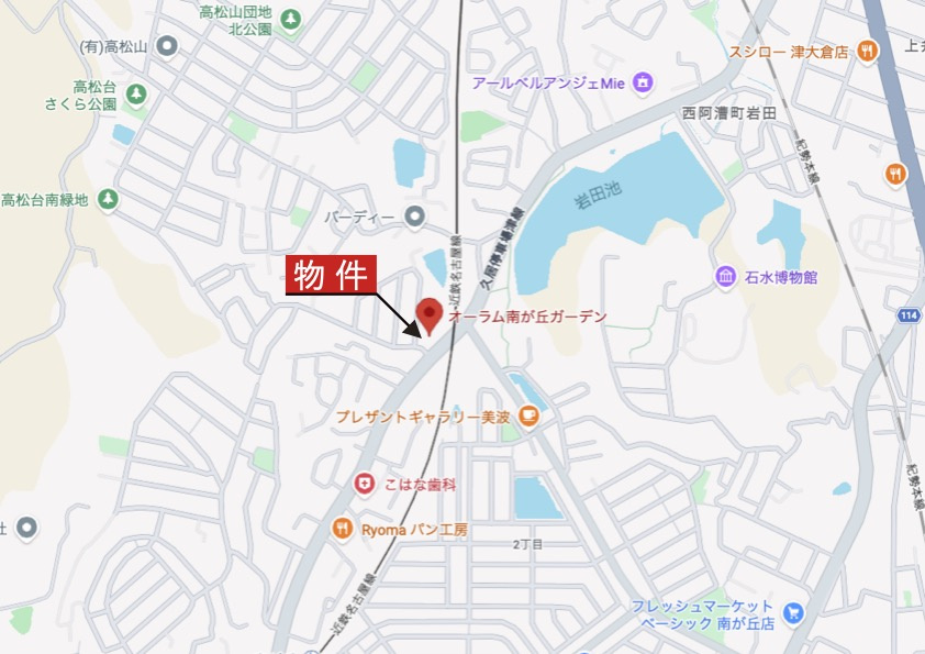 津市半田《オーラム南が丘ガーデン》の地図|広域Map