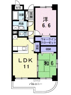 【間取り】 | パークアベニュー | ファミリーにおすすめの2LDKの間取りです