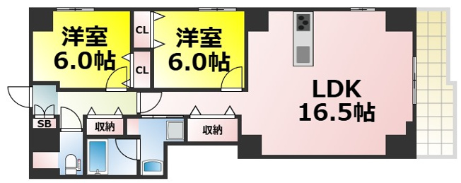 【間取り】 | クレアーレ元町 仲介手数料無料