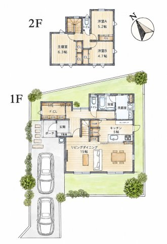 福岡市南区老司3丁目第1-12棟（7号棟）の間取り