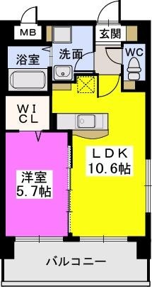 福岡市博多区東比恵３丁目の賃貸マンションの間取り|間取り図