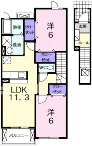 パルティーレパラッツオの間取り