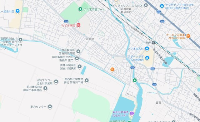 加古川市別府町新野辺　　山陽電鉄「別府駅」徒歩19分の地図