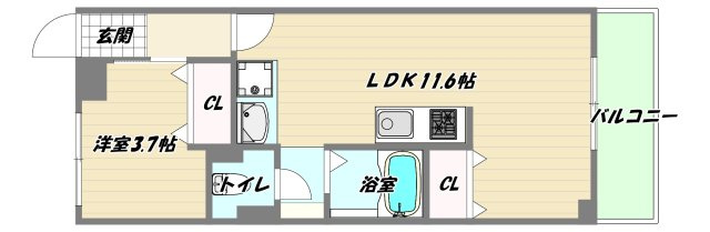 大阪市淀川区十三元今里２丁目の賃貸マンションの間取り