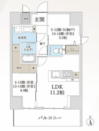 ハイラインⅤの間取り