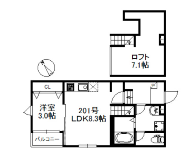ソラーレ津福駅南【キャシュバック対象】の間取り