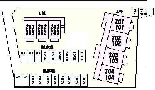 パークヒルズ涼松Ｂの駐車場