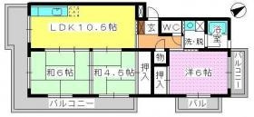 福岡市東区筥松３丁目の賃貸マンションの間取り|間取り図