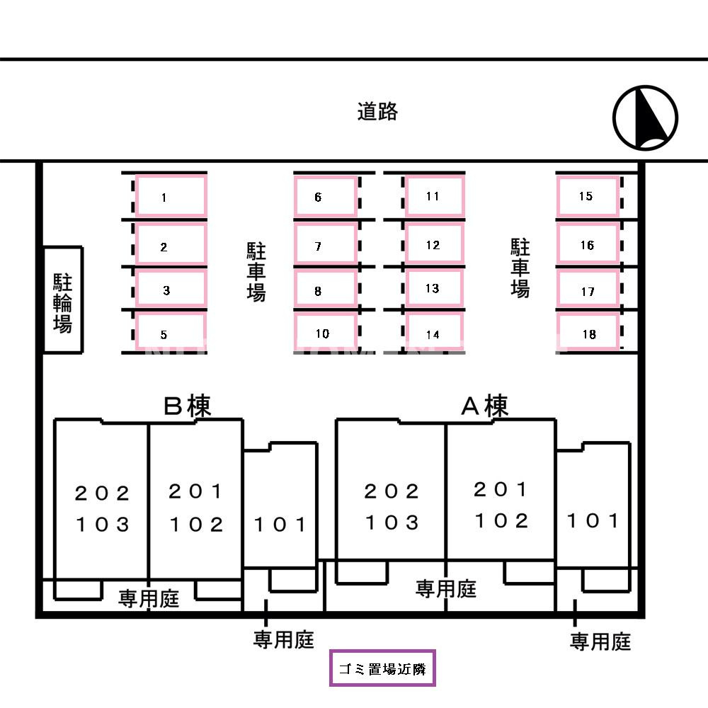 フレイム Bの区画図
