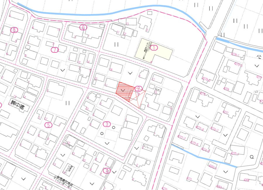 北諸県郡三股町新馬場の売地の土地図