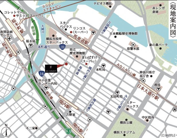 SS KNOT（エスエス　ノット）の地図|物件周辺にはスーパーやコンビニ多数で生活利便性高いエリアです