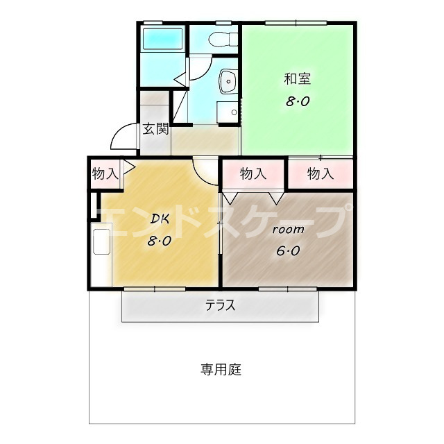 ハイツ・ヴィオラの間取り|高崎、前橋のお部屋探しはエンドスケープまで！お客様の理想お聞かせ下さい♪