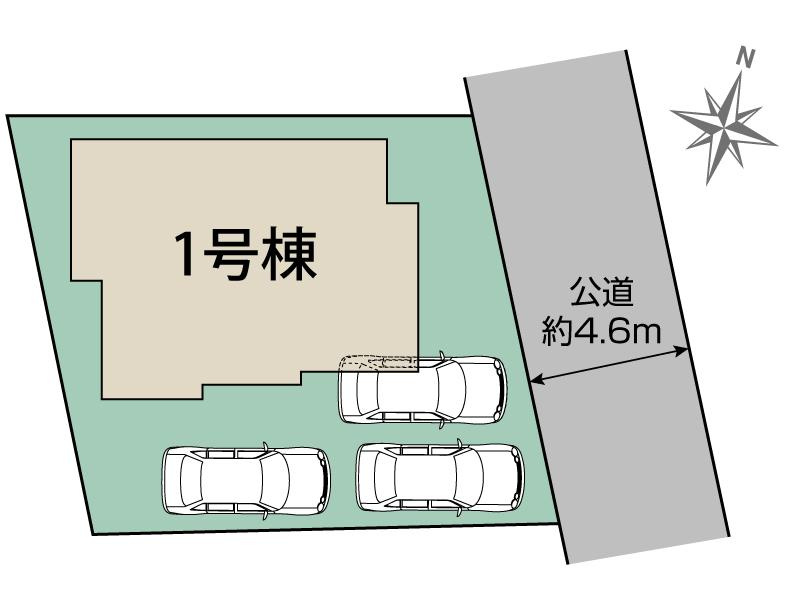 【同施工物件ご案内可能】東海市富木島町大清水　限定１棟の区画図|全体区画数｜全1棟
◆駐車3台可能！(但し、車種による)
◎まずは、お気軽にお問い合わせください。現地を案内しながら周辺環境も見て頂けます。