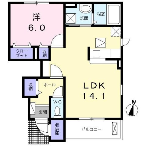 【間取り】 | エルマーナＲⅢ・Ｂ