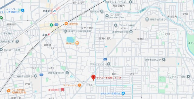 サンコーポ高槻寿マンションの地図