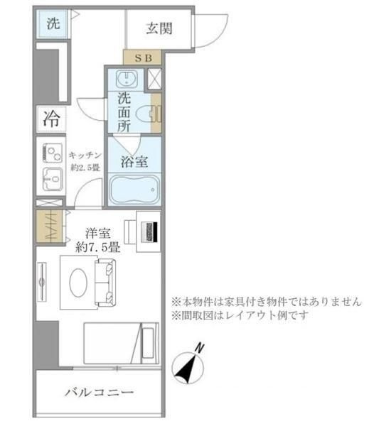 ＳＳ．ＦＬＡＴ神楽坂ｓｏｕｔｈの間取り