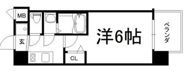 大阪市中央区東高麗橋の賃貸マンションの間取り