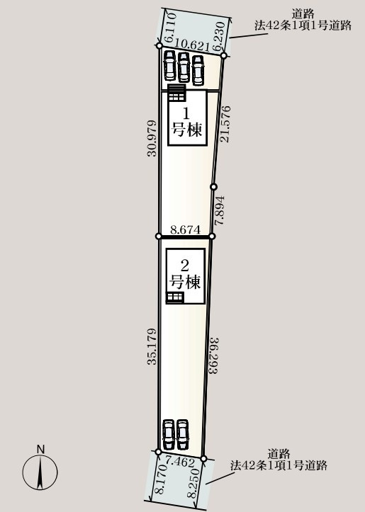 Cradle garden　深谷市本住町第1の区画図|図面と現況が異なる場合、現況を優先とします。【1号棟】