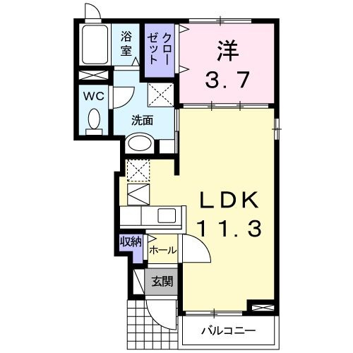 流山市向小金２丁目のアパートの間取り