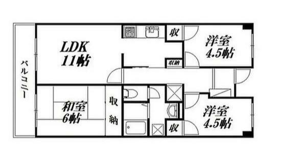 サンコーポ蜆塚の間取り|3LDKの間取りになります。