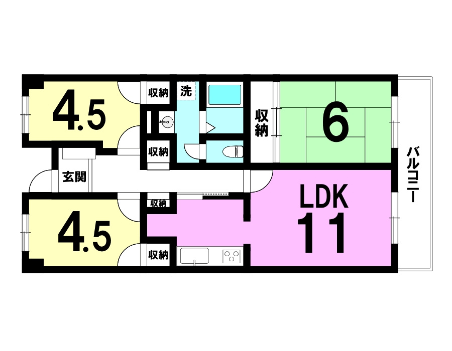 サンコーポ蜆塚の間取り|3LDKの間取りになります。