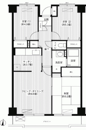 ベルレージュ船橋の間取り