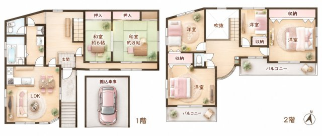 山之上北町　中古一戸建ての間取り|間取り図はいかがですか？ご希望を叶える間取りですか？リビングの広さは？水回りの位置は？カウンターキッチン？など色々な情報が集約されています。弊社ではリフォームなどのご相談も承っております。