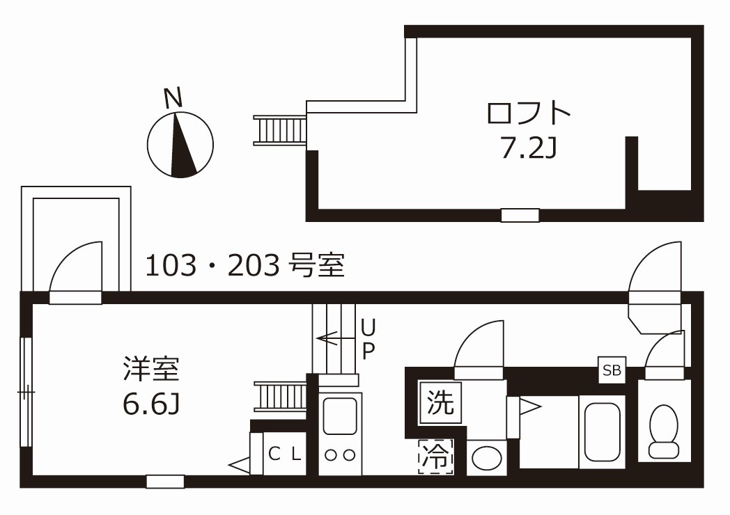ハーモニーテラス浜口西の間取り