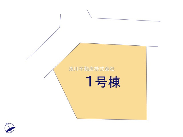 八王子市　諏訪町　新築一戸建て　３期の区画図|～北東4ｍ・北西4ｍ道路に面しています～