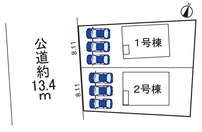 小牧市春日寺2丁目　新築戸建　2号棟の区画図|全2区画