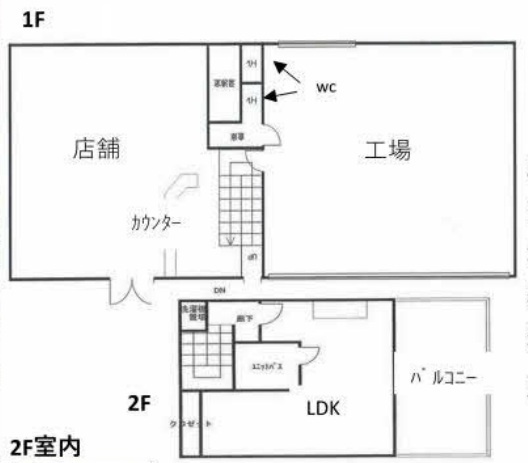 小田原市成田の倉庫の間取り