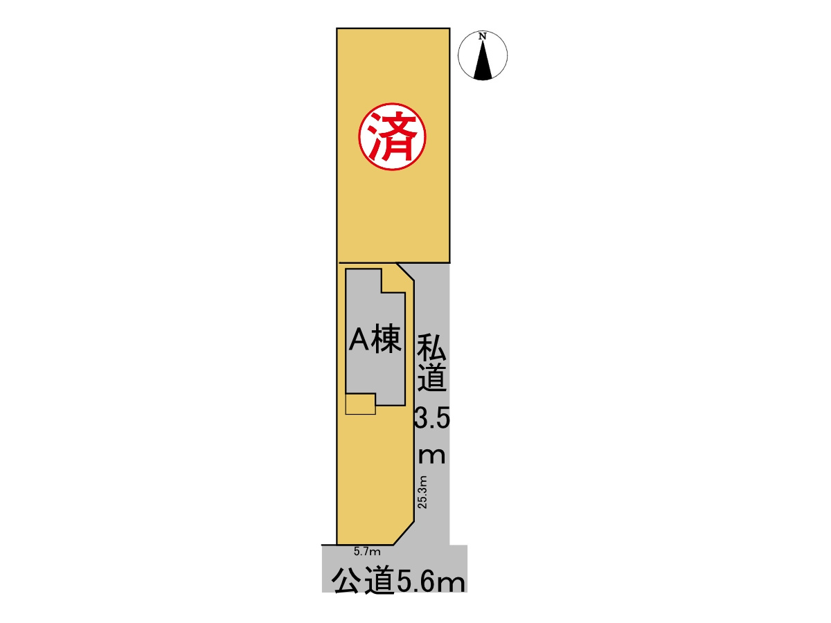ダイマルタウン　岐阜市茜部寺屋敷　全2区画分譲の区画図|■区画図
■YAMADA電機の　ヤマダ不動産　株式会社リライフ　
いつでもお問合わせ下さい。