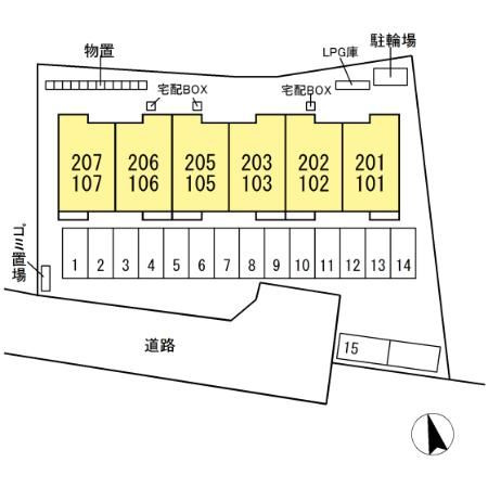 Ｄ－ＲＯＯＭ大館町の区画図