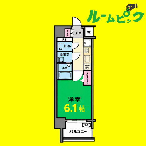ディアレイシャス名古屋大須通南　名古屋市賃貸　仲介手数料無料の間取り