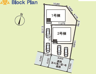 土浦市乙戸南第7　新築戸建の区画図|敷地広々、地盤調査済みで安心。駐車や生活動線も快適です。