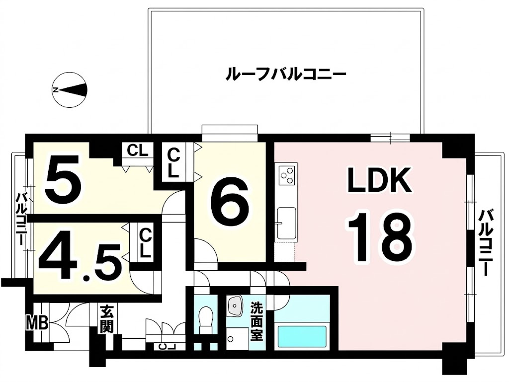 チサンマンション瓢箪山の間取り