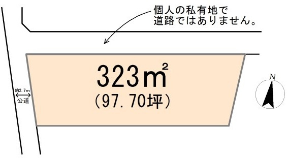 東松山市東平　土地97坪の土地図